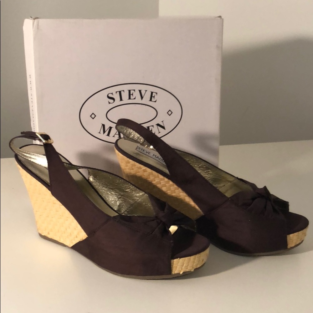 Steve Madden Cerona Brown Wedge Women Size 9.5